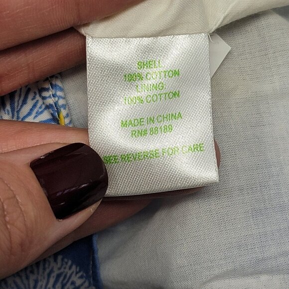 Lilly Pulitzer Strapless Dress Empire Waist Franco Butterfly Blue / Yellow Sz 8 - Picture 6 of 6